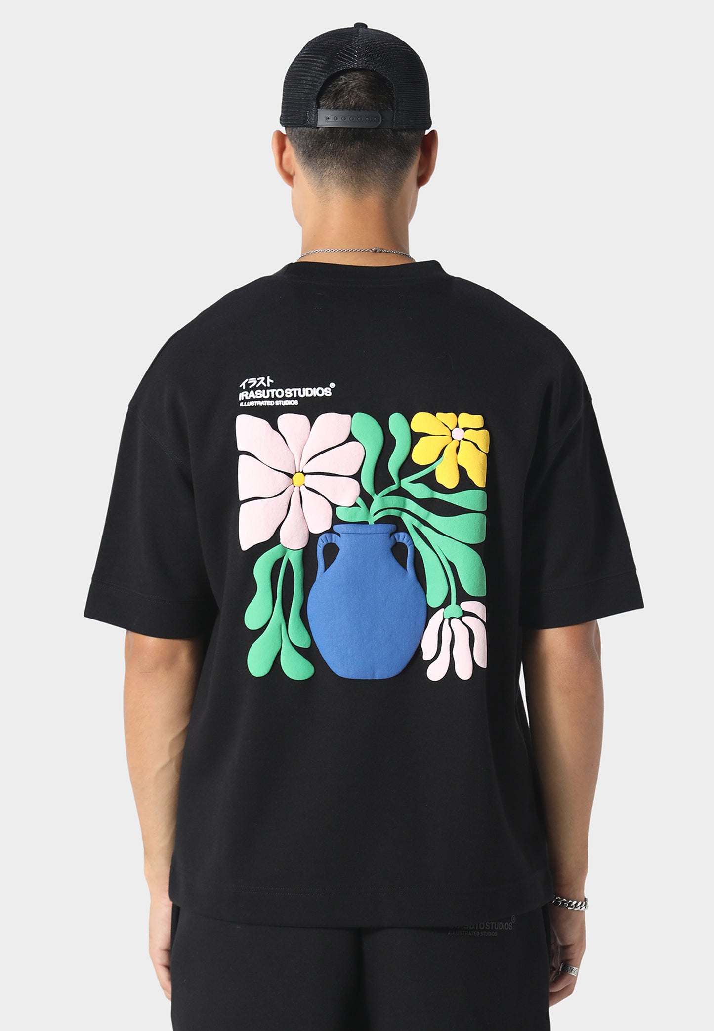 Hikari Bloom Black T-Shirt