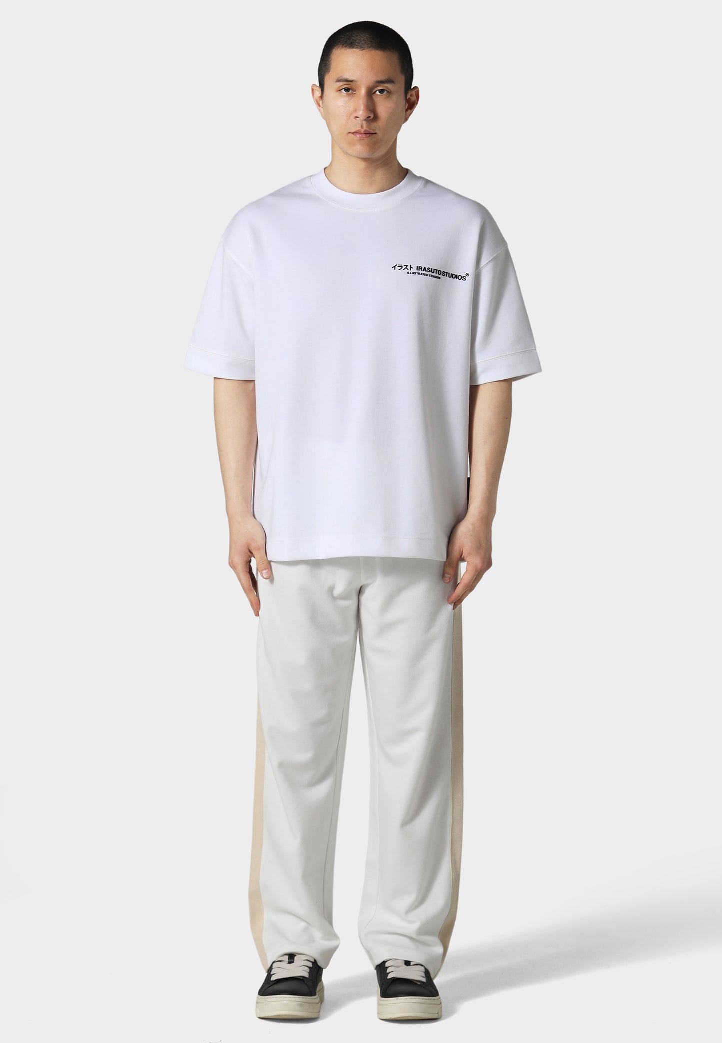 Open Hem Off White Pant