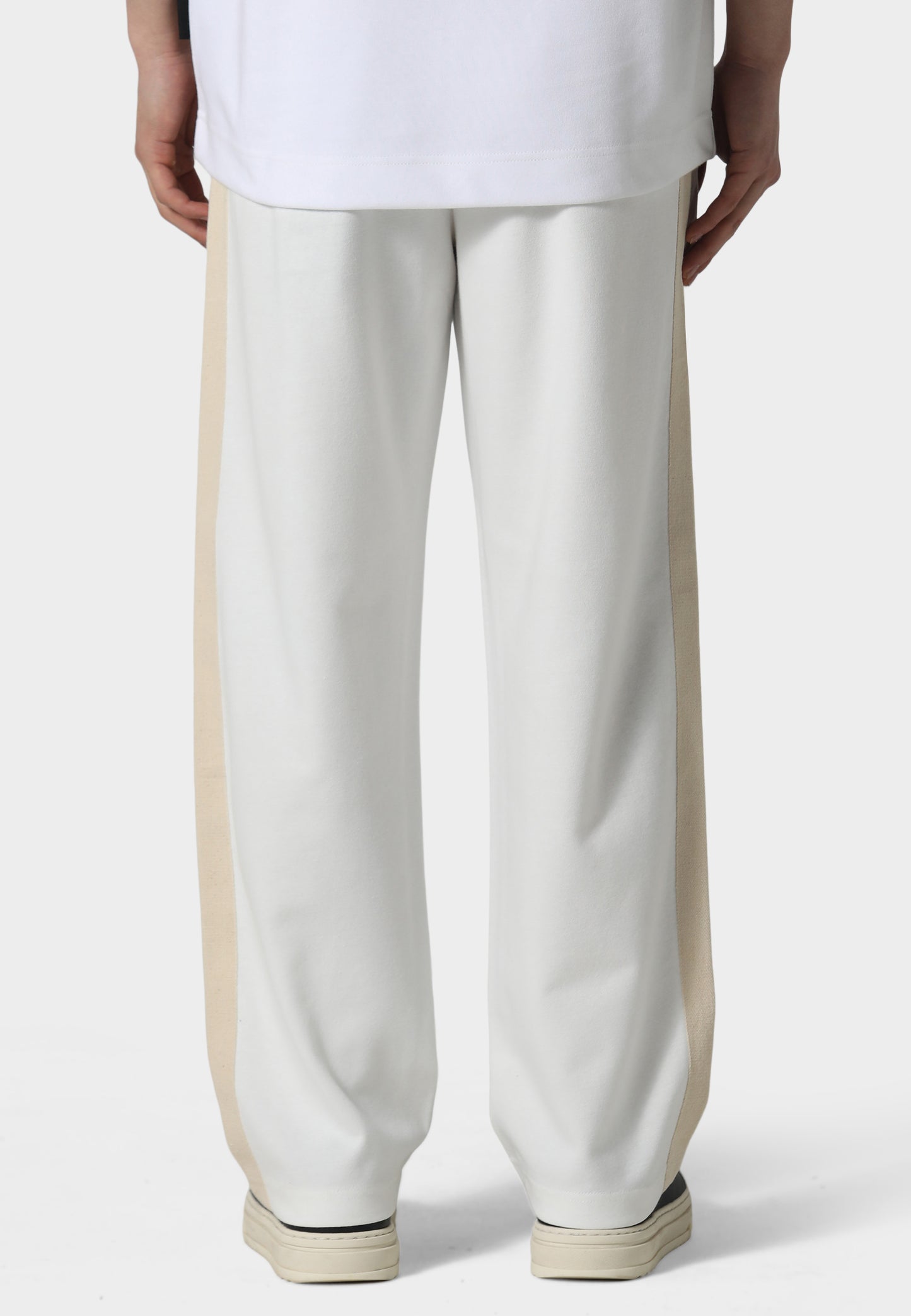 Open Hem Off White Pant