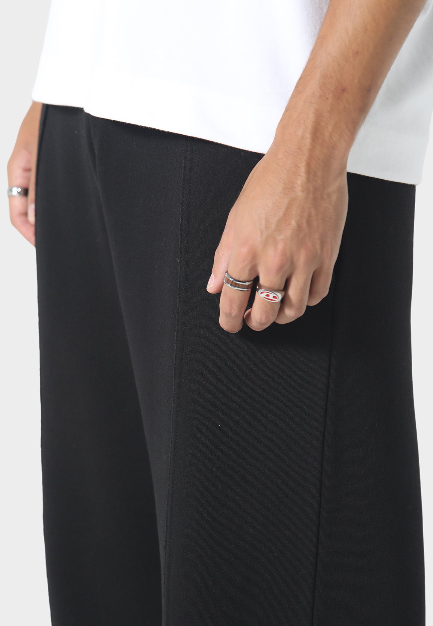 Raw Hem Black Jogger
