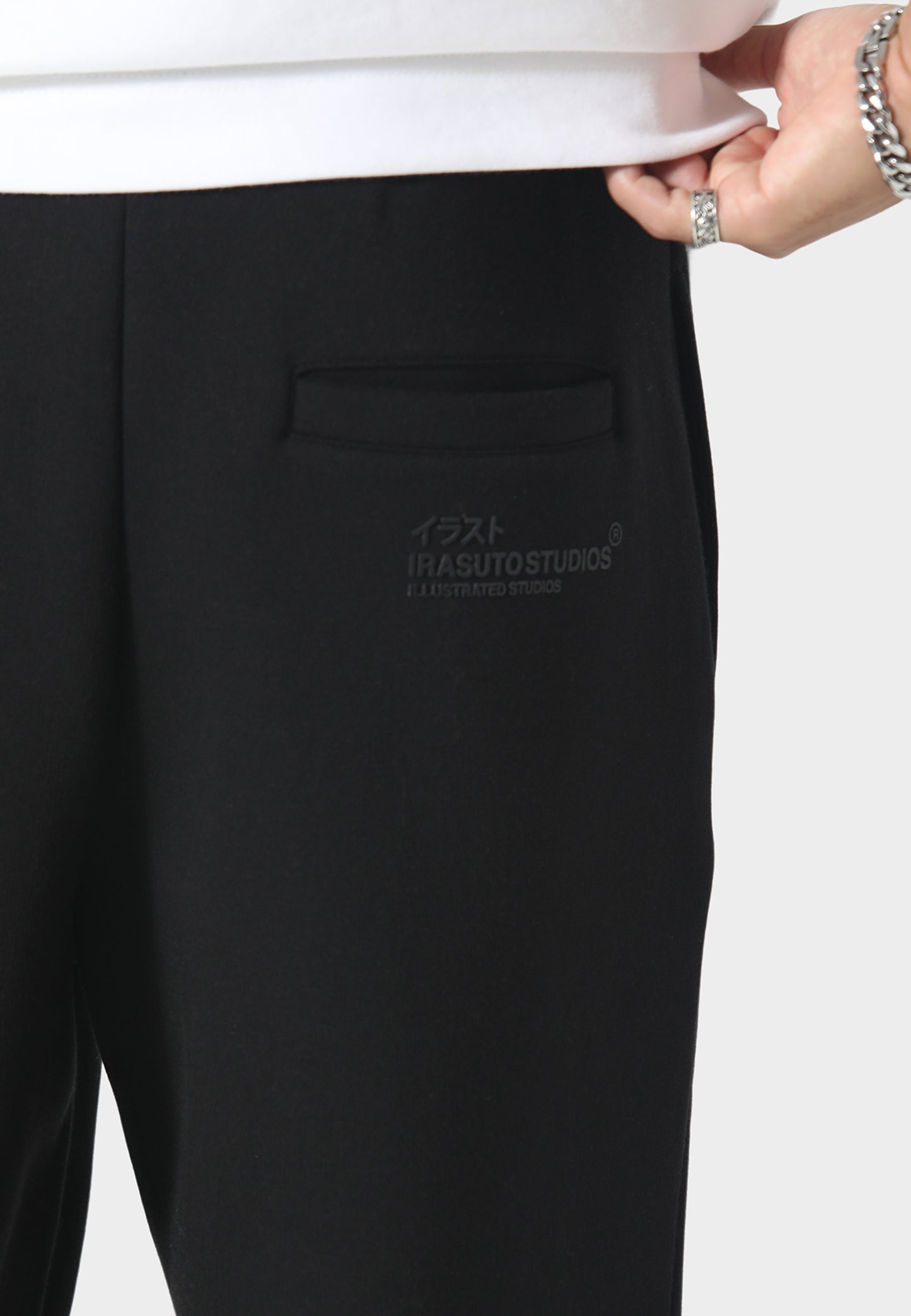 Raw Hem Black Jogger