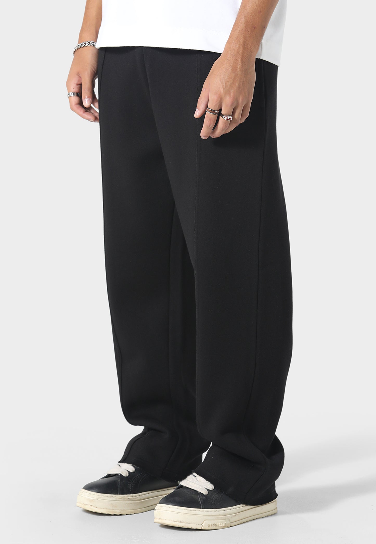 Raw Hem Black Jogger