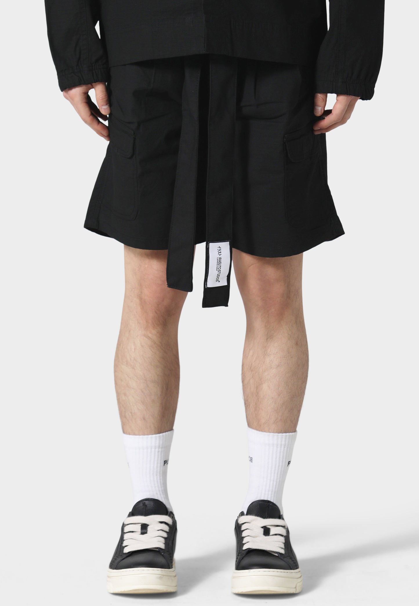 Rip Stop Black Cargo Shorts
