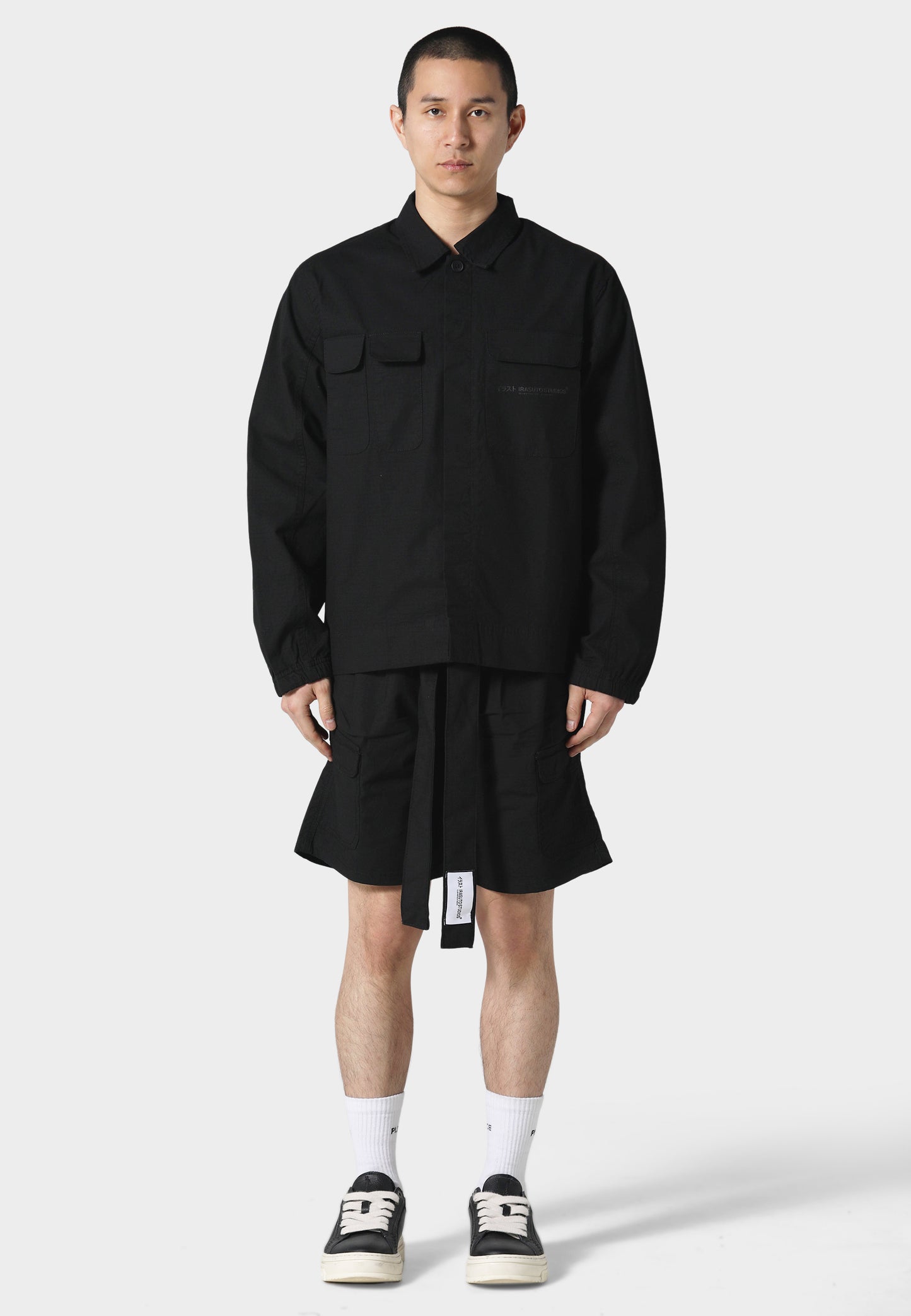 Rip Stop Black Cargo Shorts