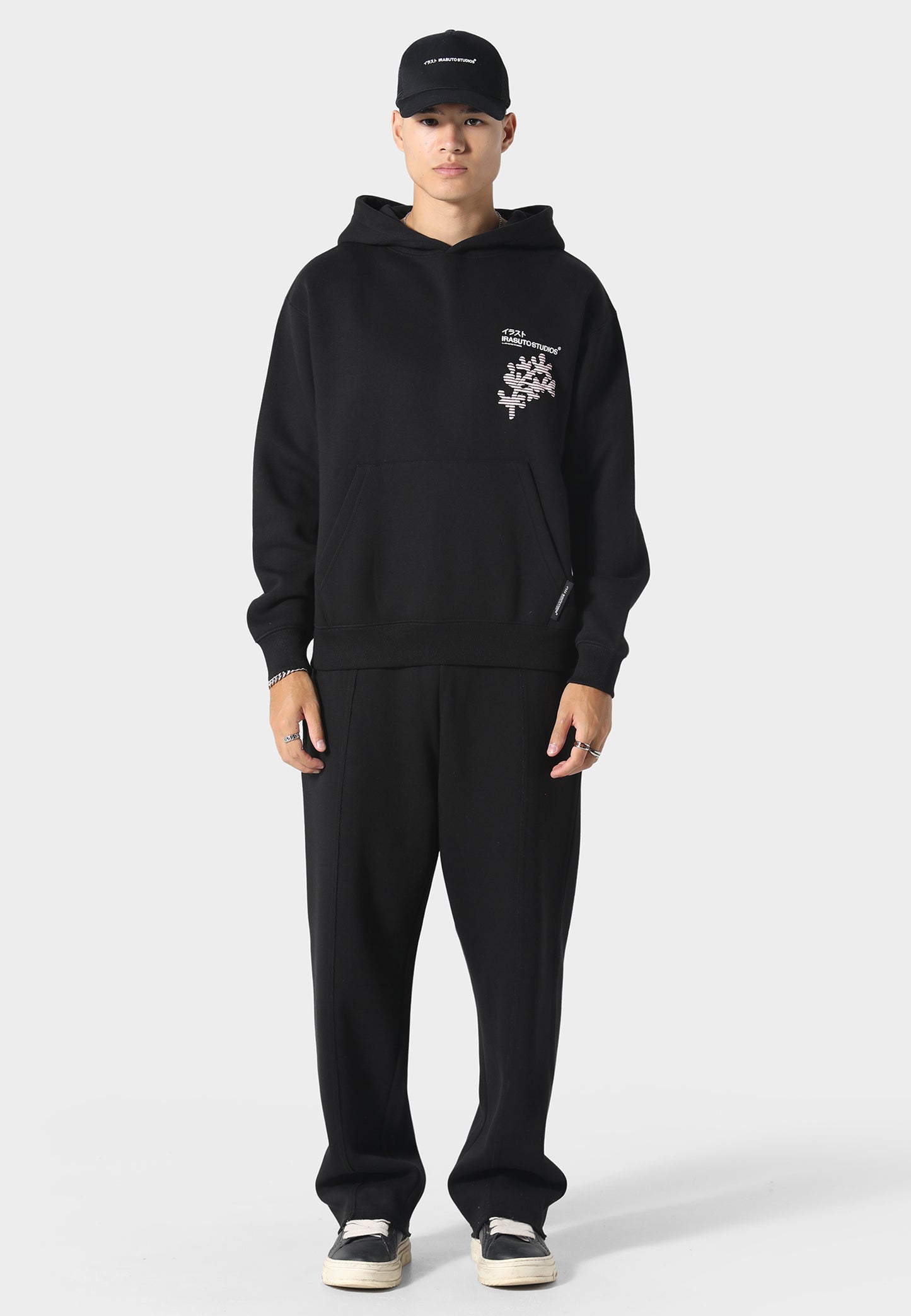 Sakura Wave Black Hoodie