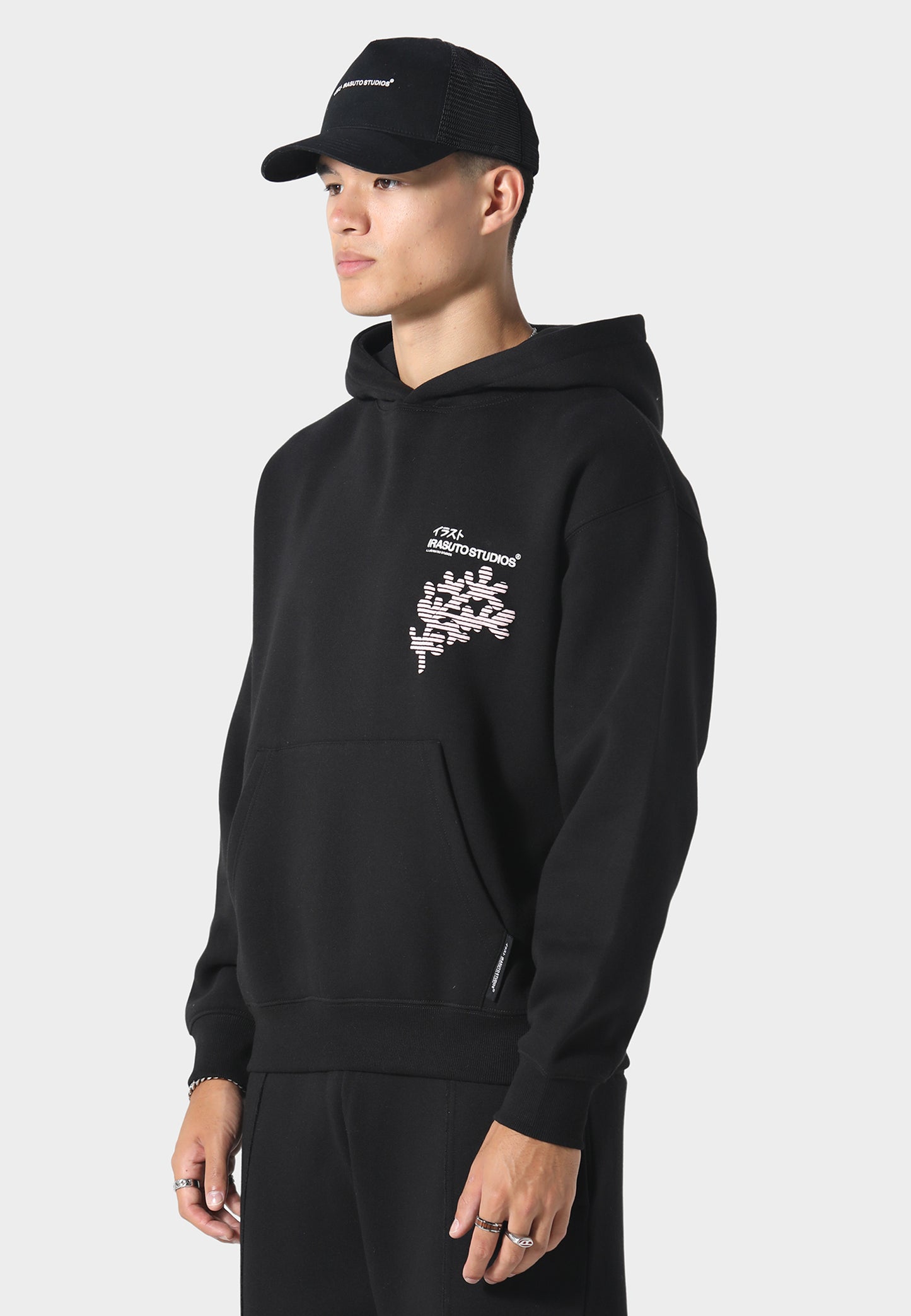 Sakura Wave Black Hoodie