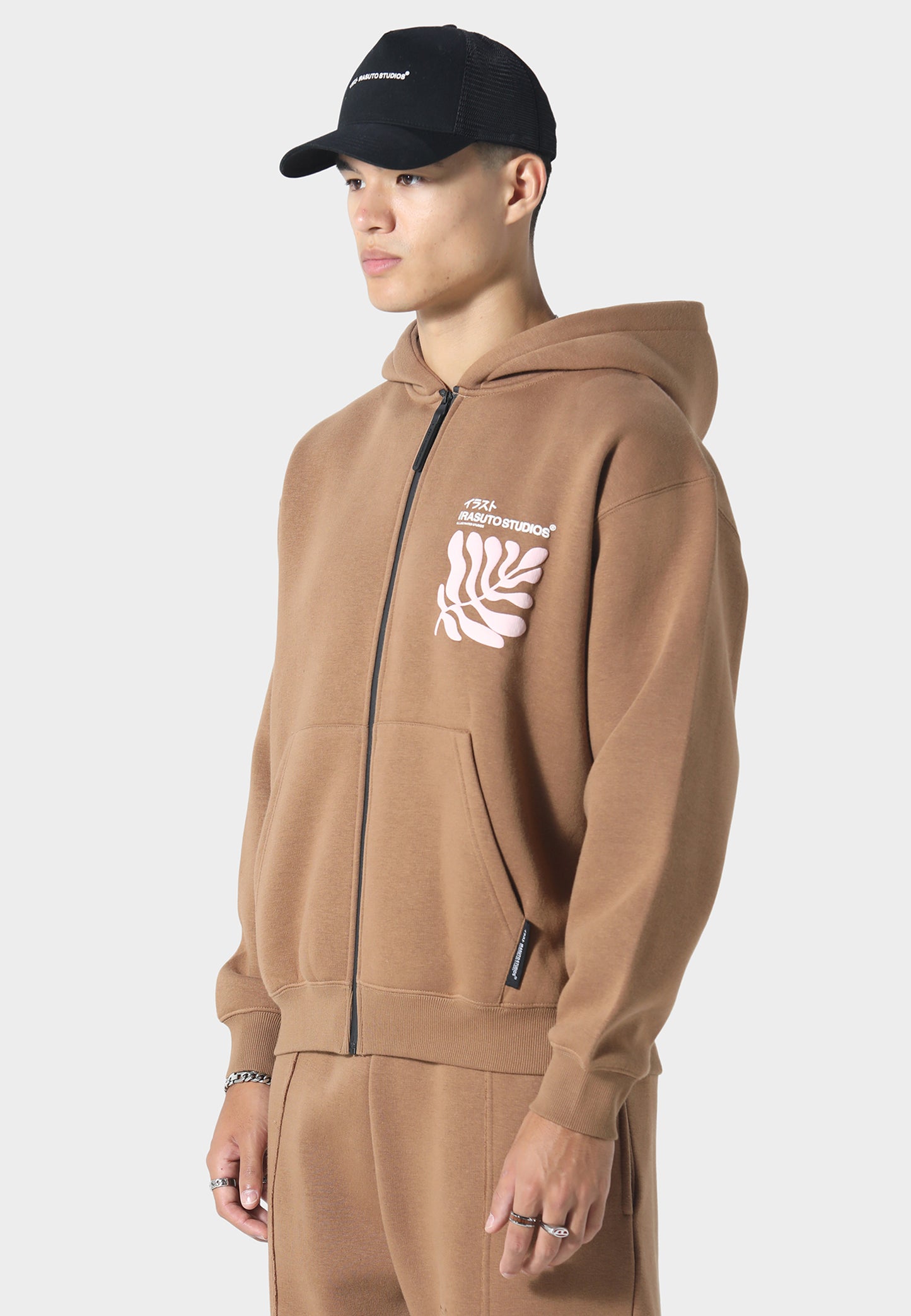 Sumi Flow Tobacco Zip Hoodie