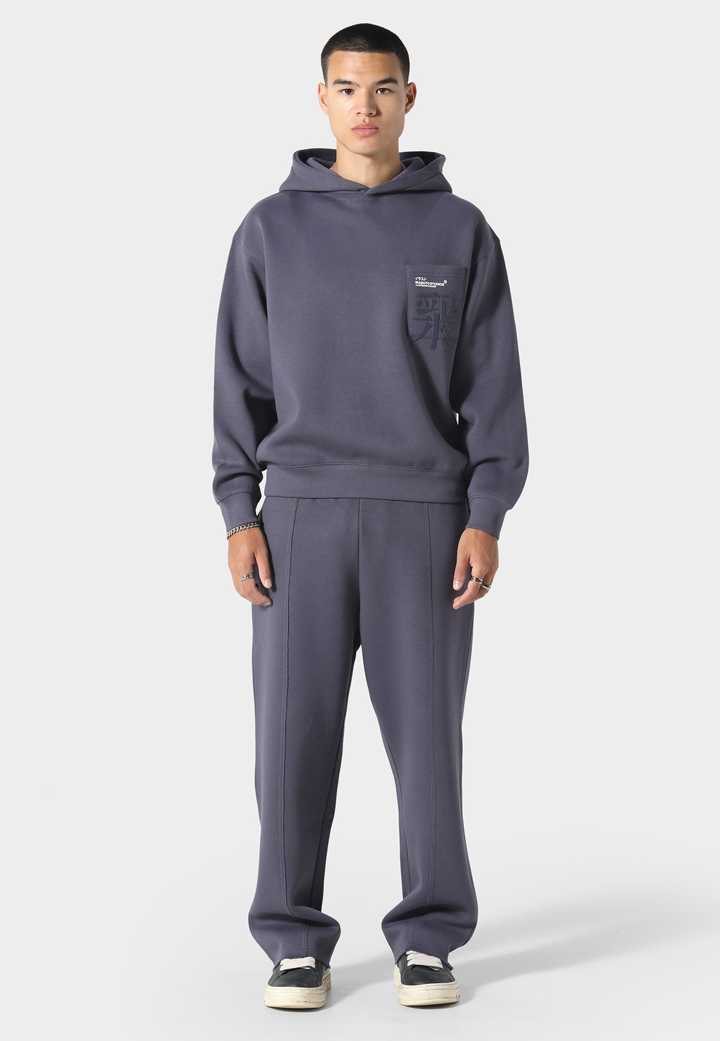 Typo Sea Blue Hoodie