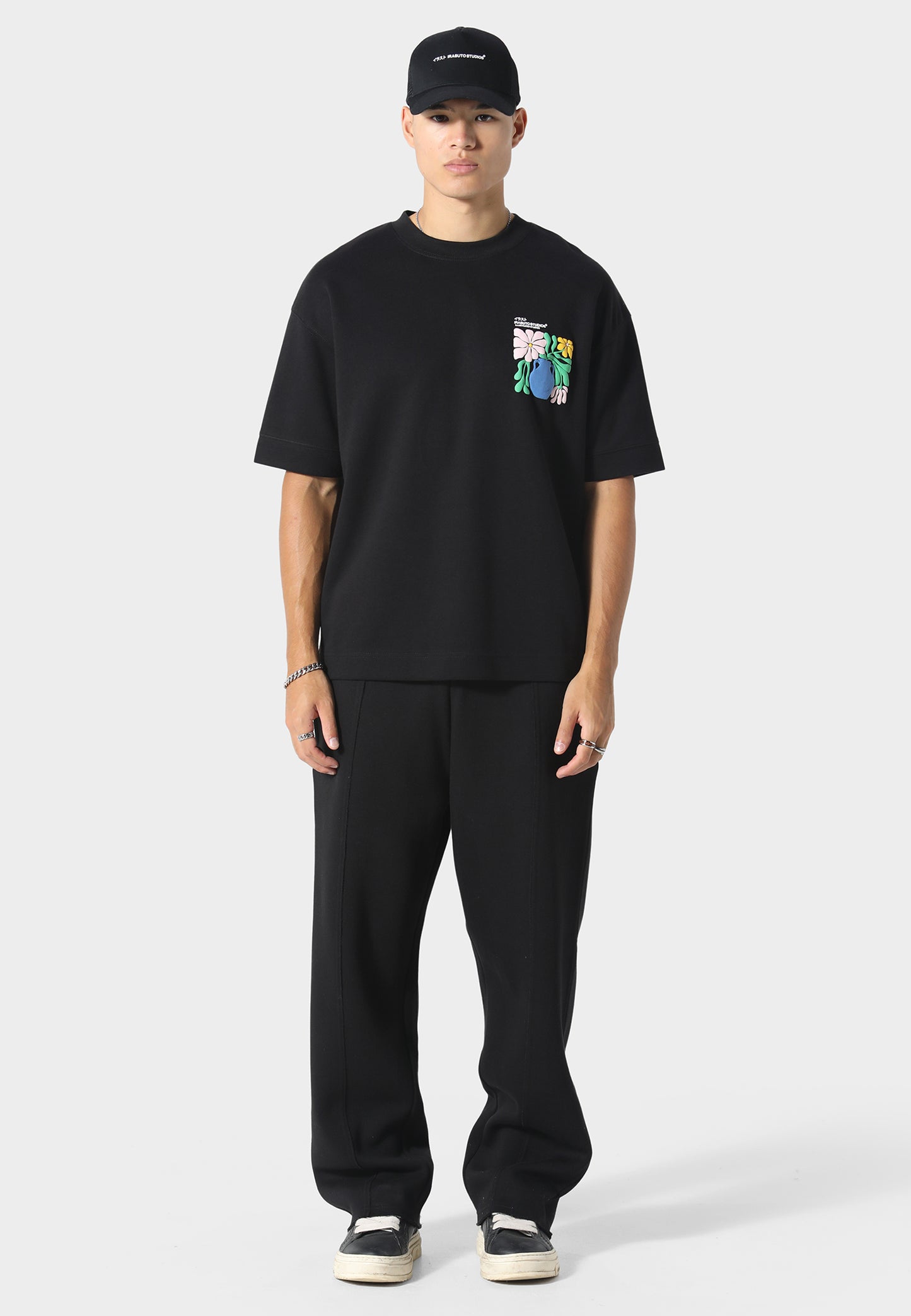 Hikari Bloom Black T-Shirt