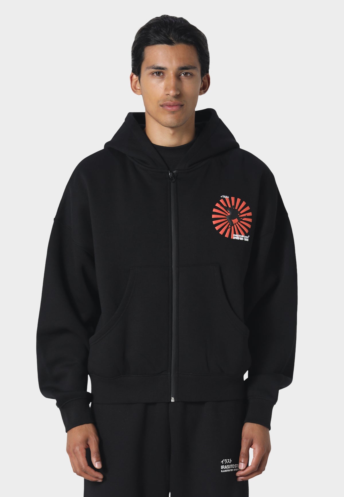 Giosk Zip Hoodie Black