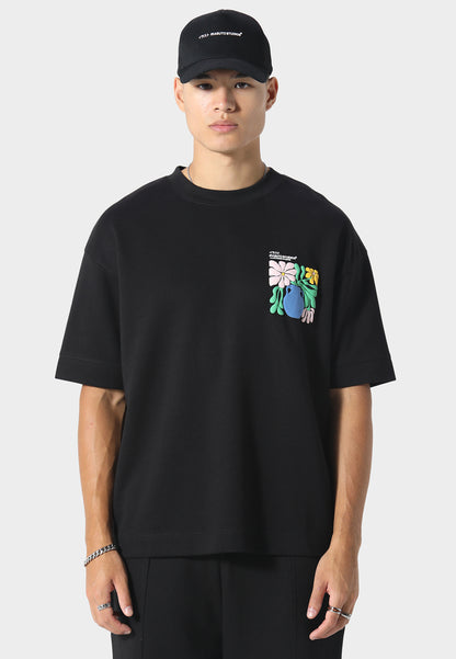 Hikari Bloom Black T-Shirt