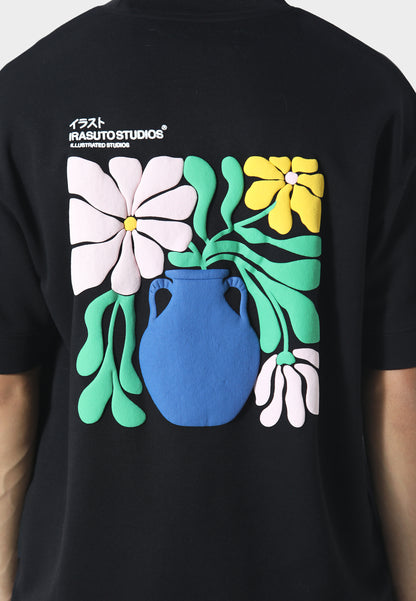 Hikari Bloom Black T-Shirt
