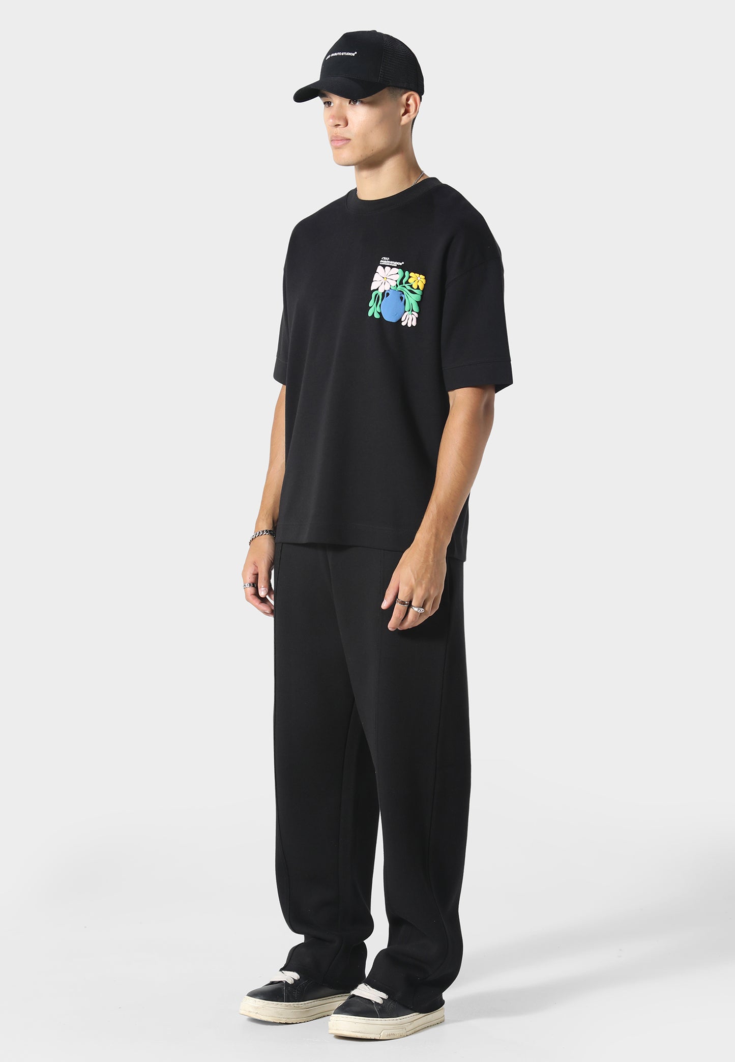 Hikari Bloom Black T-Shirt