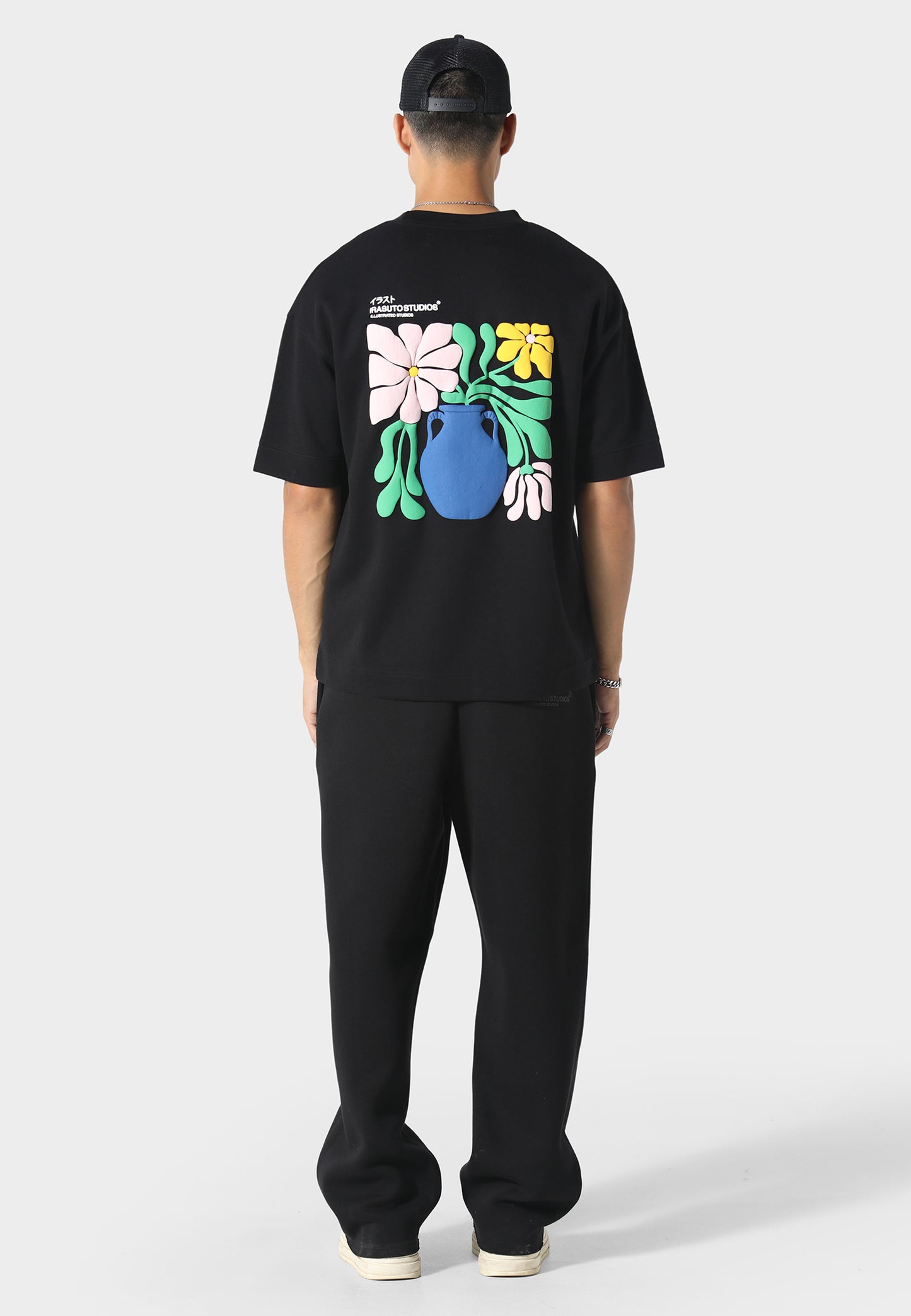 Hikari Bloom Black T-Shirt