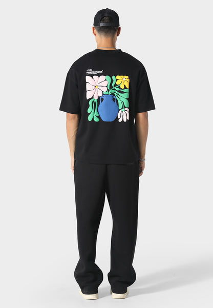 Hikari Bloom Black T-Shirt