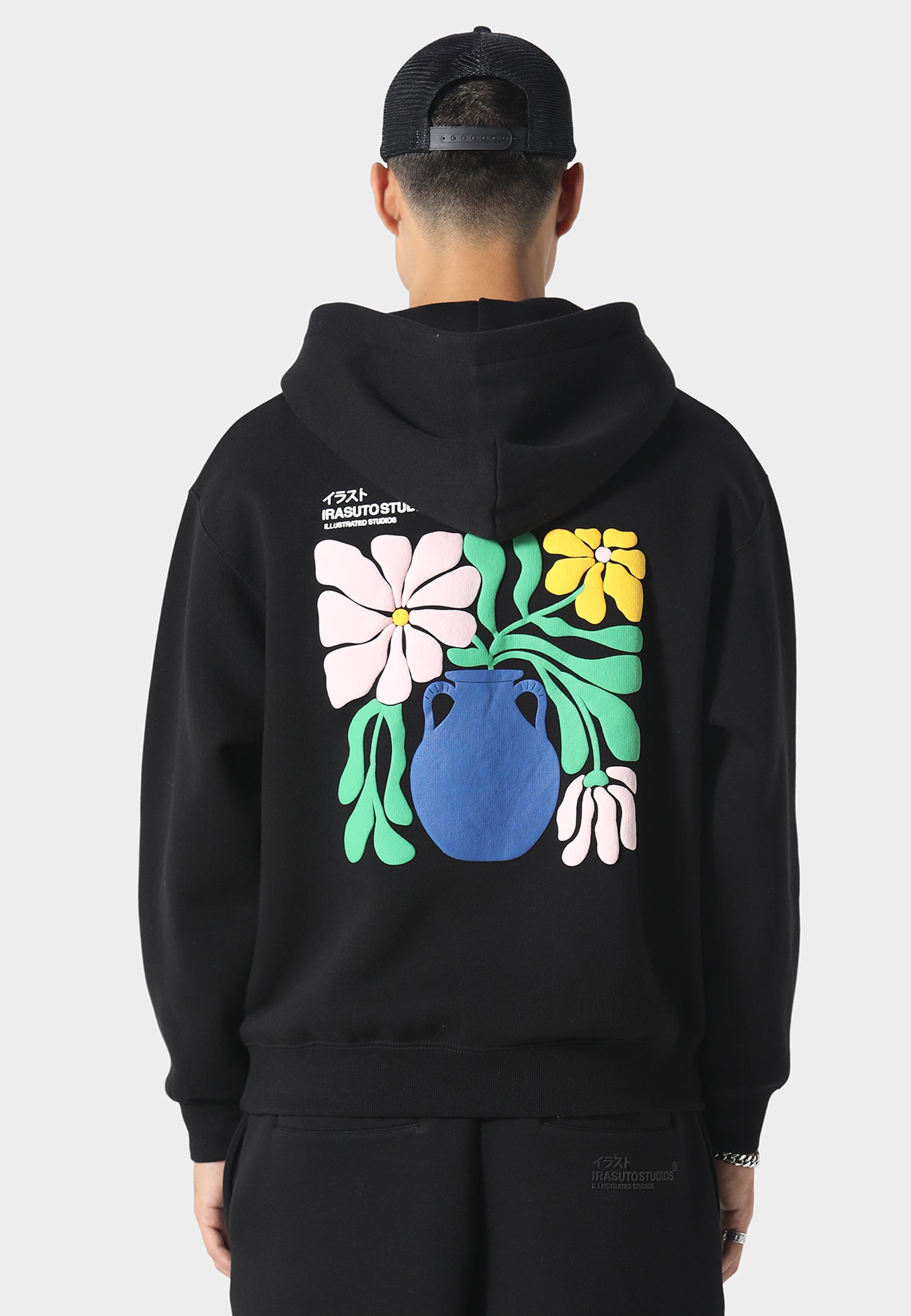 Hikari Bloom Black Hoodie