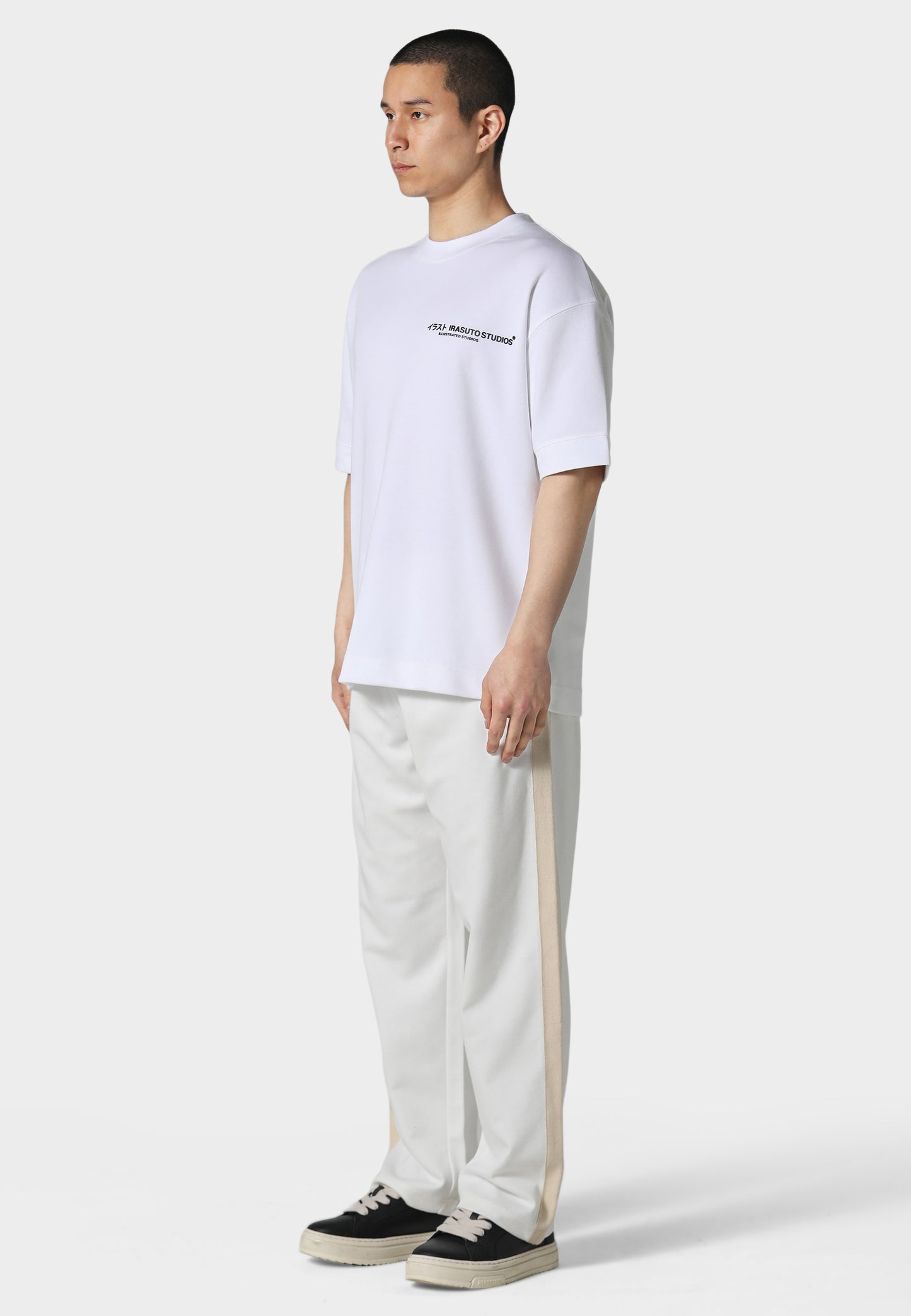 Open Hem Off White Pant