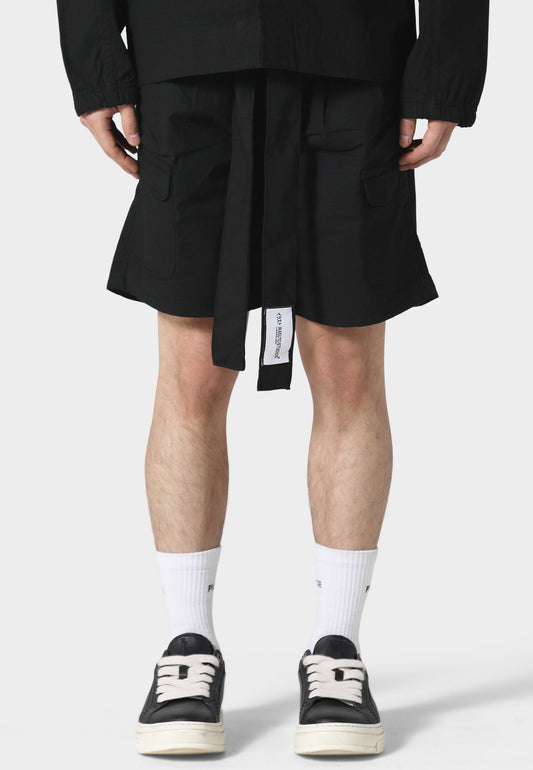 Rip Stop Black Cargo Shorts