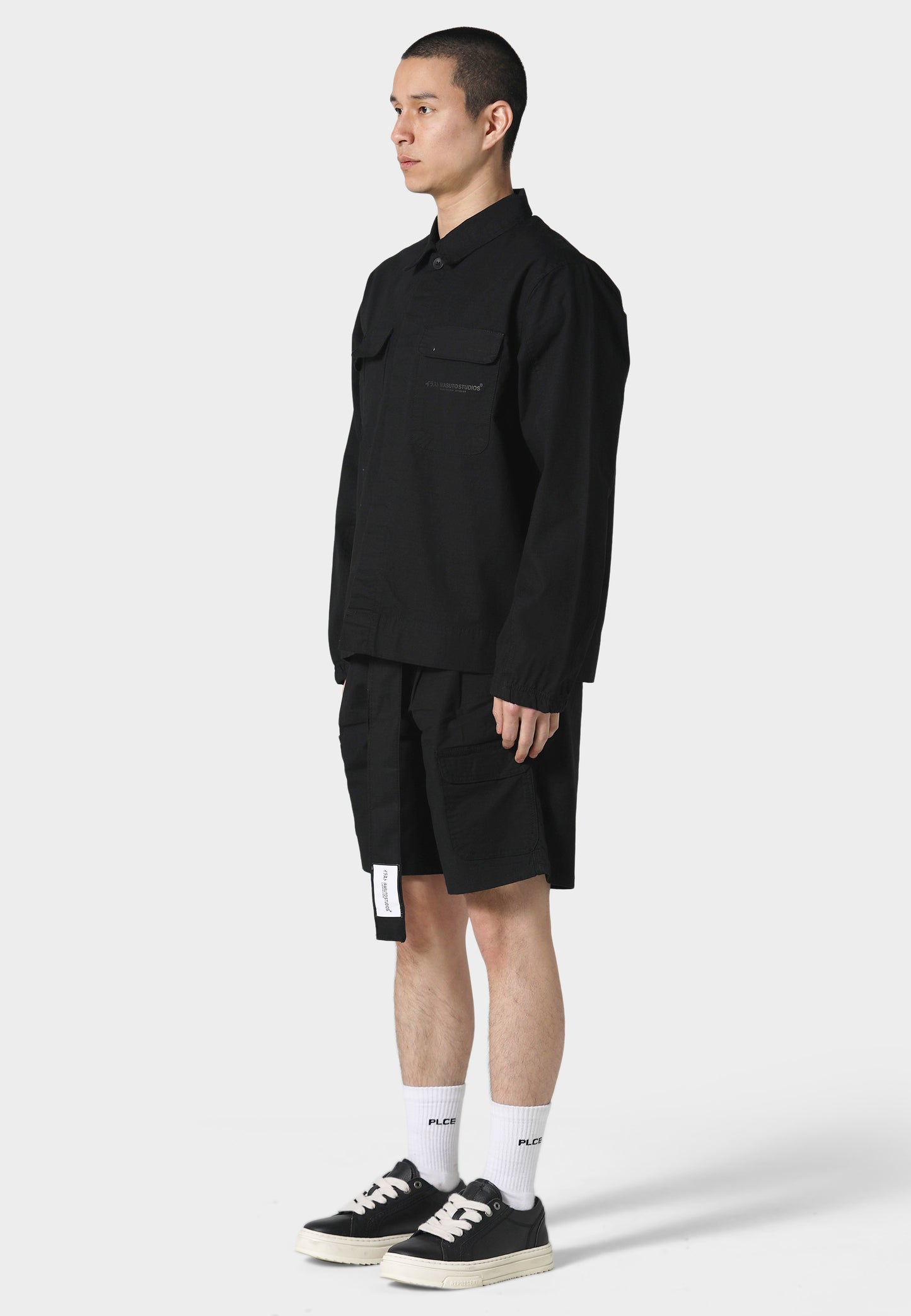 Rip Stop Black Cargo Shorts