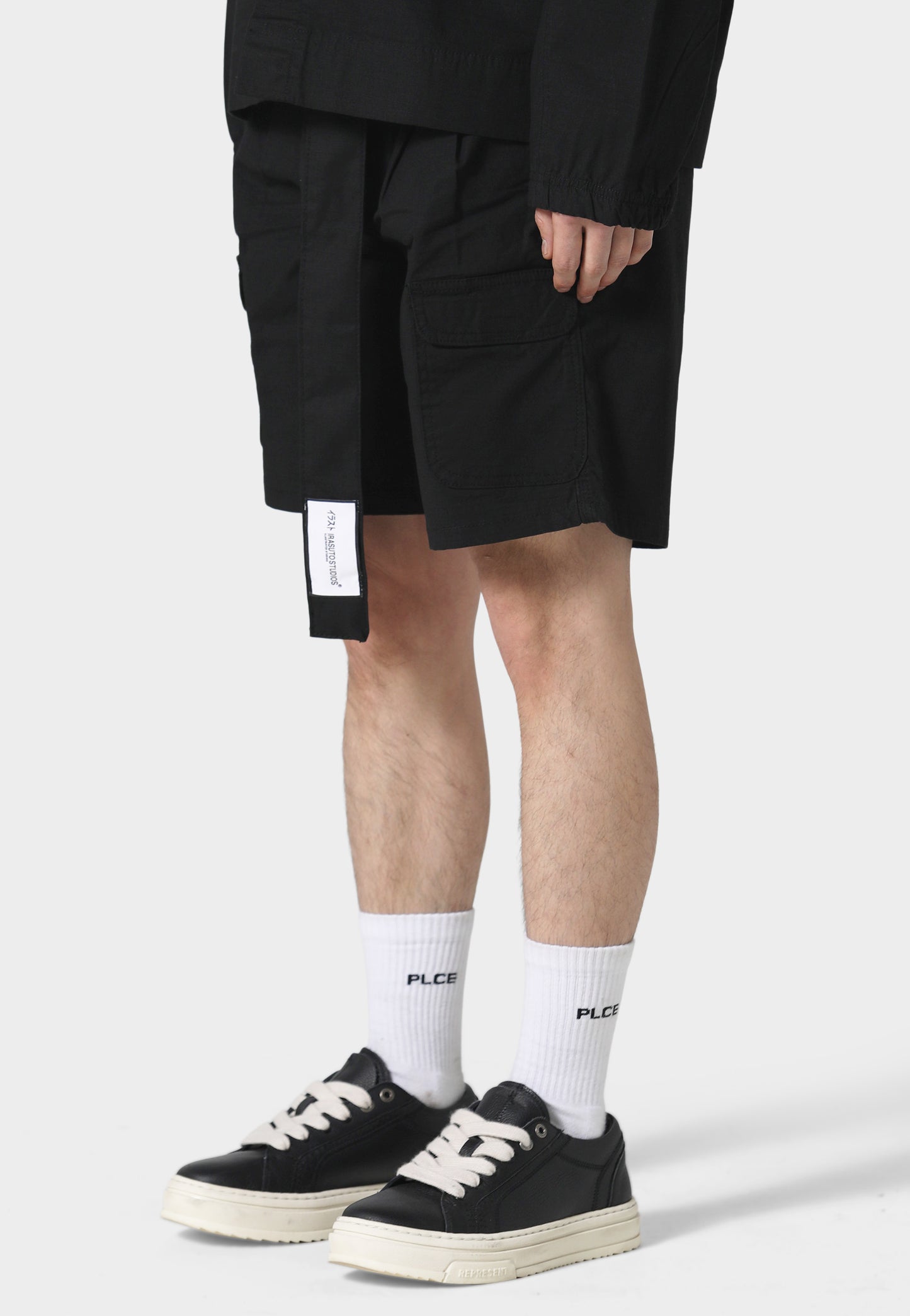 Rip Stop Black Cargo Shorts