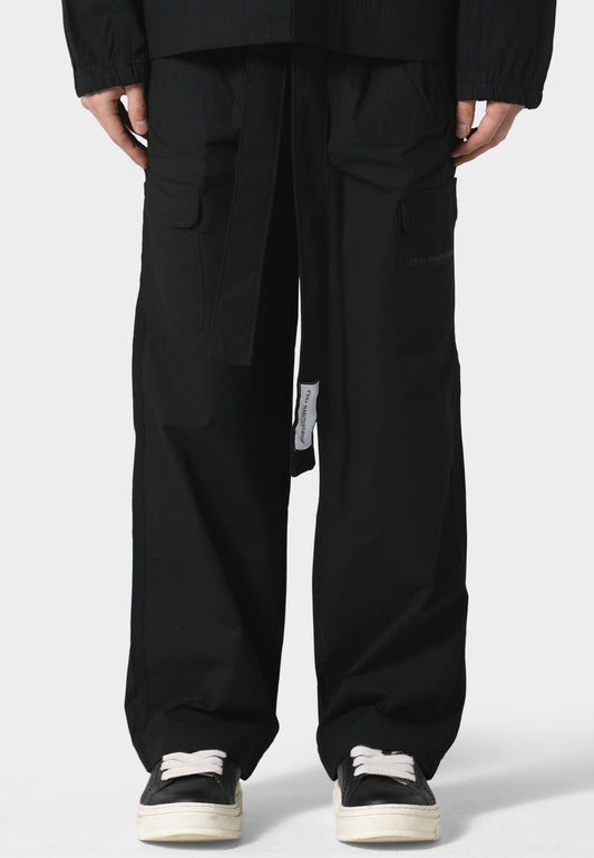 Rip Stop Black Cargo Pant