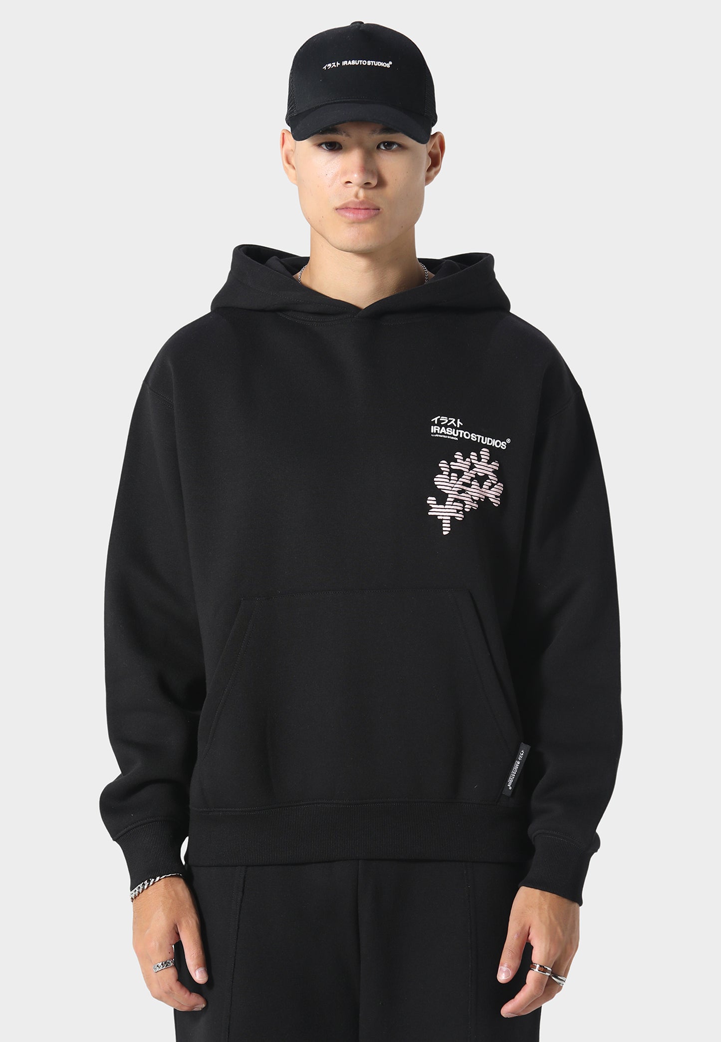 Sakura Wave Black Hoodie