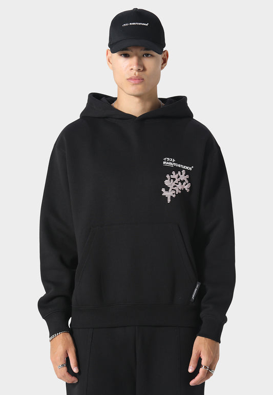 Sakura Wave Black Hoodie