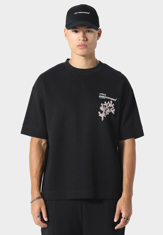 Sakura Wave Black T-Shirt