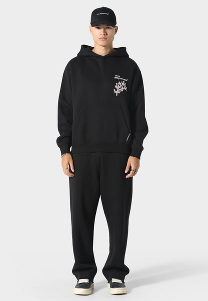 Sakura Wave Black Hoodie