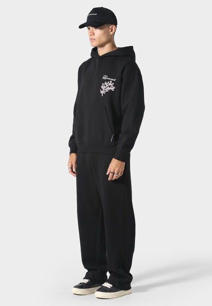 Sakura Wave Black Hoodie