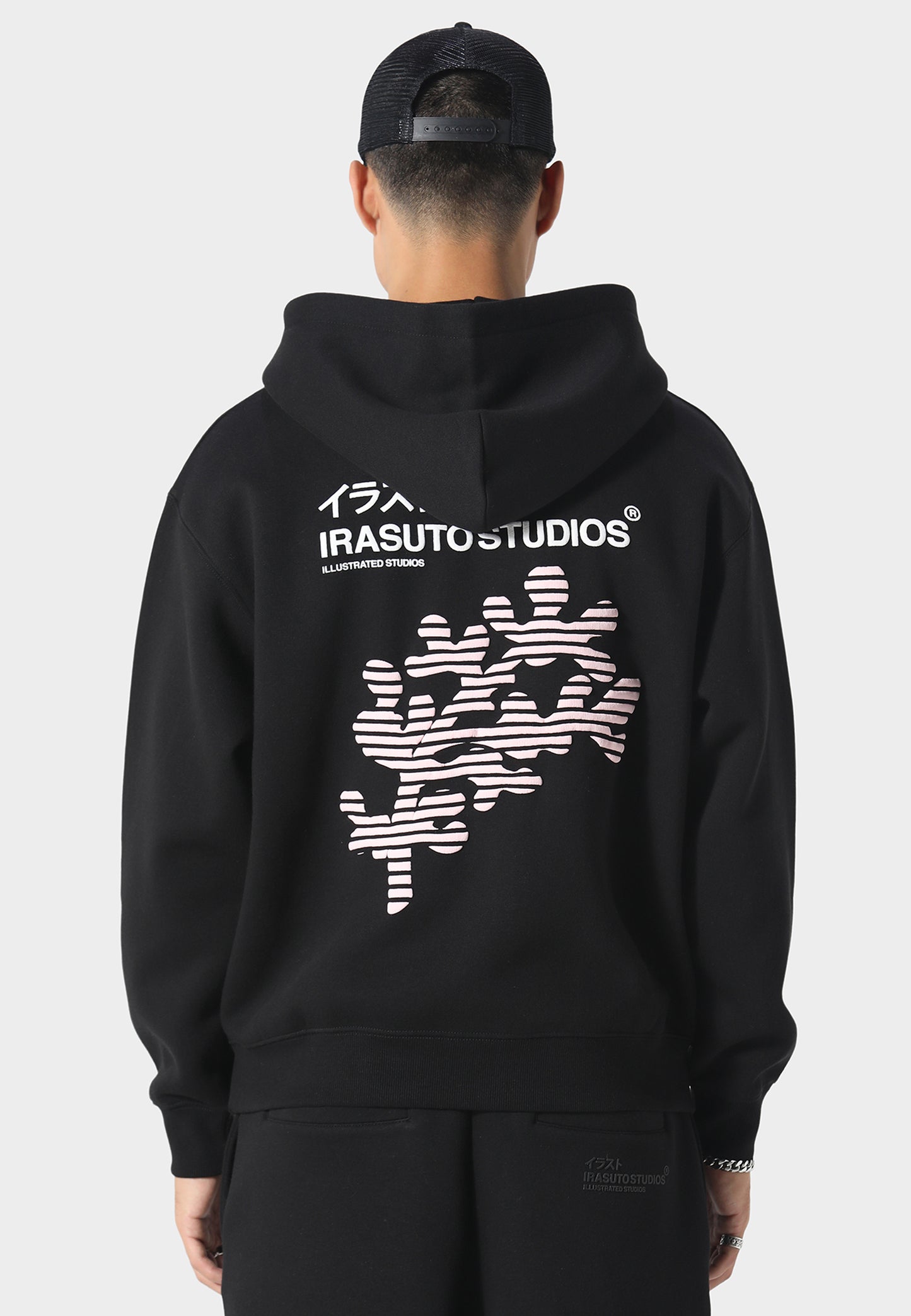 Sakura Wave Black Hoodie