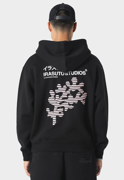 Sakura Wave Black Hoodie