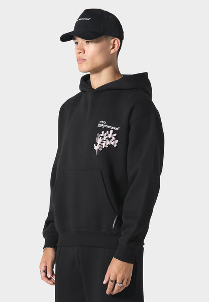 Sakura Wave Black Hoodie