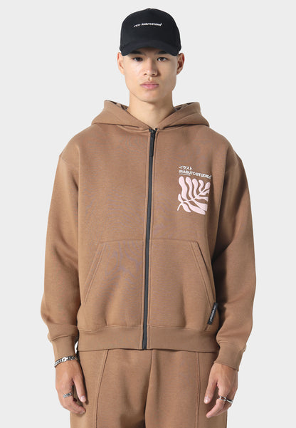 Sumi Flow Tobacco Zip Hoodie
