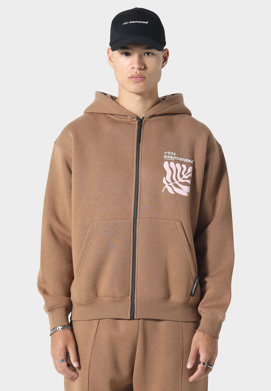 Sumi Flow Tobacco Zip Hoodie