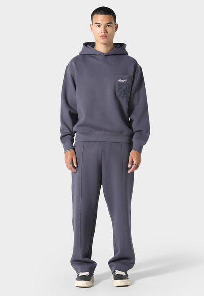 Typo Sea Blue Hoodie