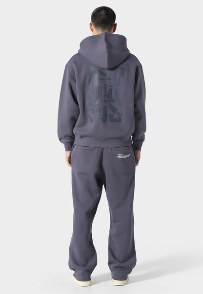 Typo Sea Blue Hoodie
