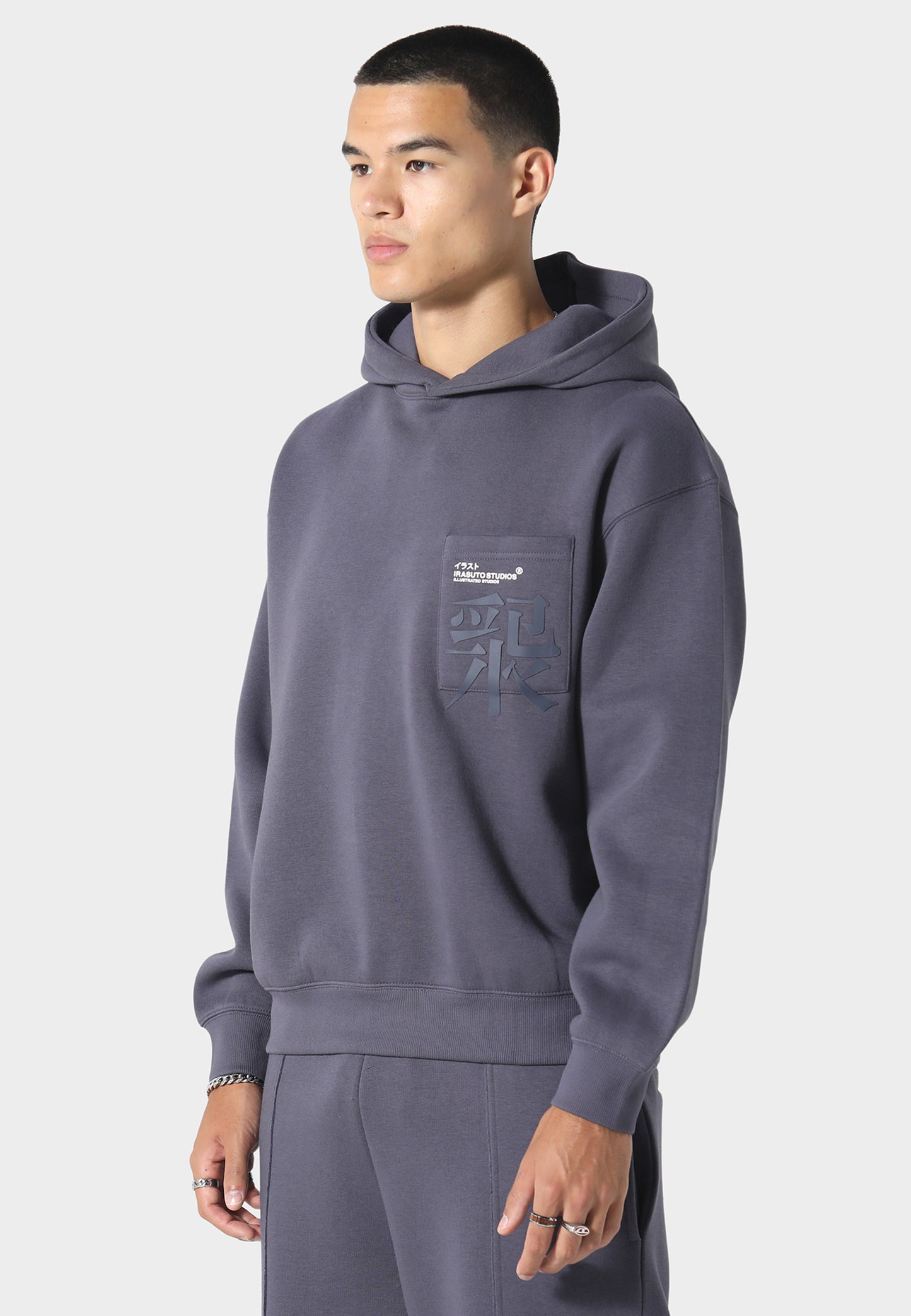 Typo Sea Blue Hoodie