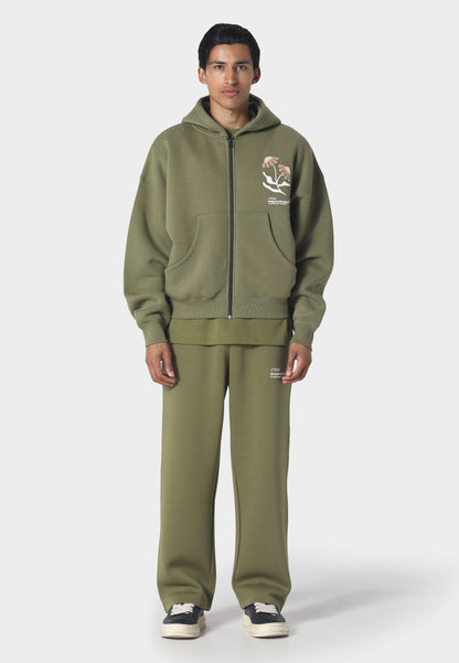 Yuki Zip Hoodie Peat Moss