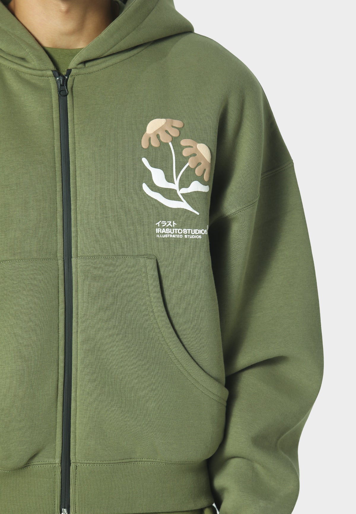 Yuki Zip Hoodie Peat Moss